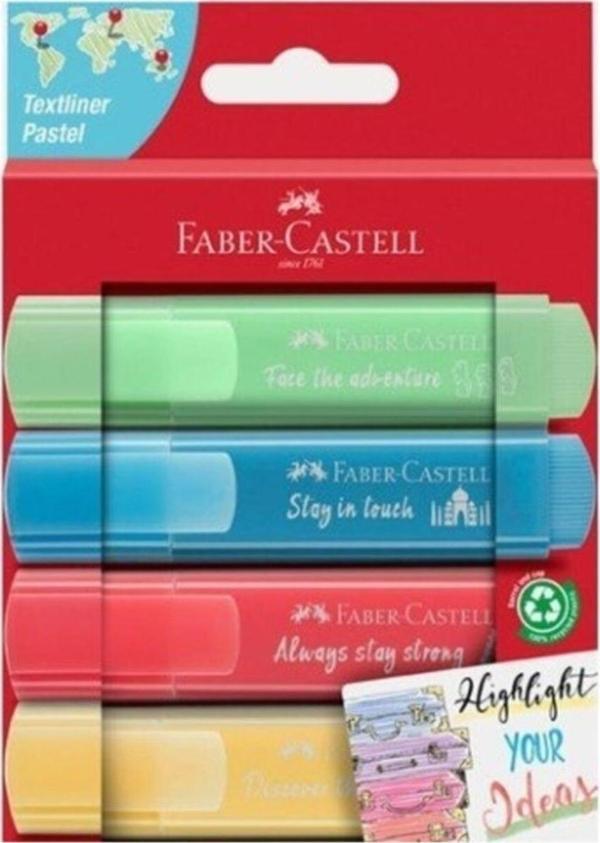 Faber-Castell Fosforlu Kalem 46 Pastel Renkler 4Lü 5030254625 - Image 1