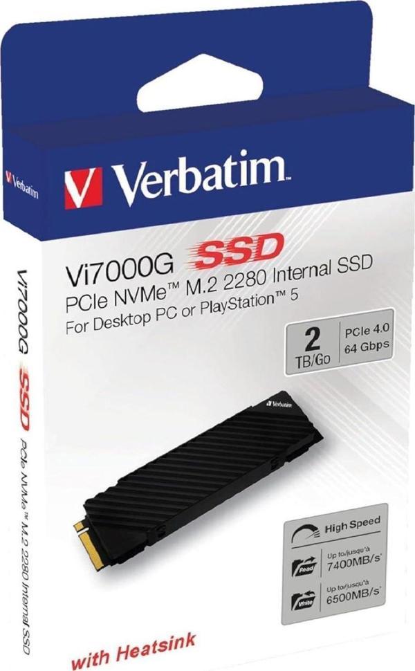 Verbatim Vi7000G 2TB 7400MB-6700MB M.2 NVMe PCIe Gen 4 SSD - Image 1