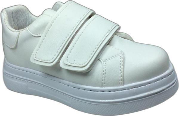 OrtopedikAL 1087 Kız Çocuk Beyaz Cırtlı Sneaker Spor Ayakkabı - Image 1