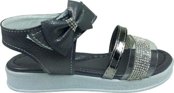 OrtopedikAL Grafen Filet Kız Çocuk Sandalet Platin Şeffaf Taşlı Abiye Ayakkabı - Image 1