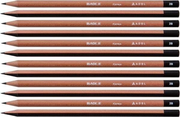 Faber-Castell Adel Blackline 2B Karma Kurşun Kalem Seti 12'Li - Image 1