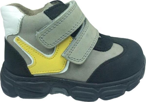 ÖZPINARCI Ortopedikal Bebe Erkek Çocuk Bot Siyah-Gri Cırtlı % 100 Deri Ortopedik Anatomik - Image 1