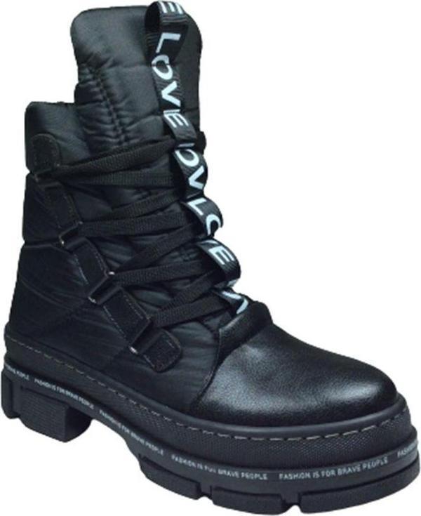 OrtopedikAL Womenly Style 2002 Kadın Siyah Kar Botu Paraşüt Kumaş Su Geçirmez - Image 1