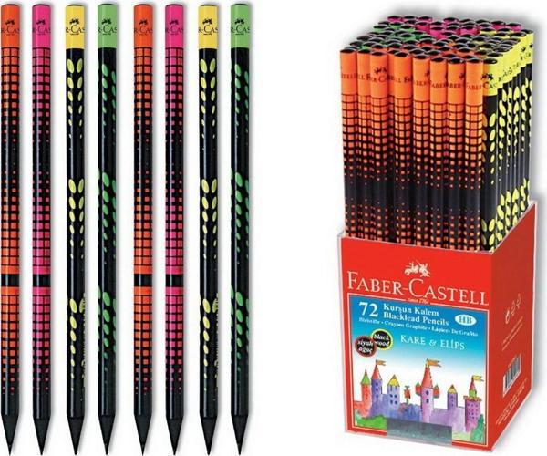 Faber-Castell Ağ Ve Iz Desenli Yuvarlak Kurşun Kalem Siyah Ahşap 72 Li Paket (5242115813) - Image 1