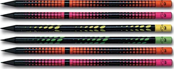 Faber-Castell Ağ Ve Iz Desenli Yuvarlak Kurşun Kalem Siyah Ahşap 6 Lı Paket (5242115813) - Image 1