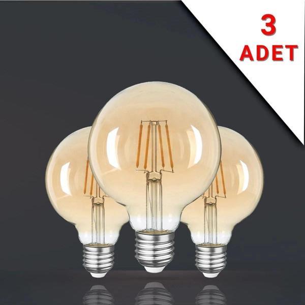 Rustik Led Ampül E27 Duy G95 Glop Model 3 Adet 4 Watt safsaf3adet, one size - Image 1
