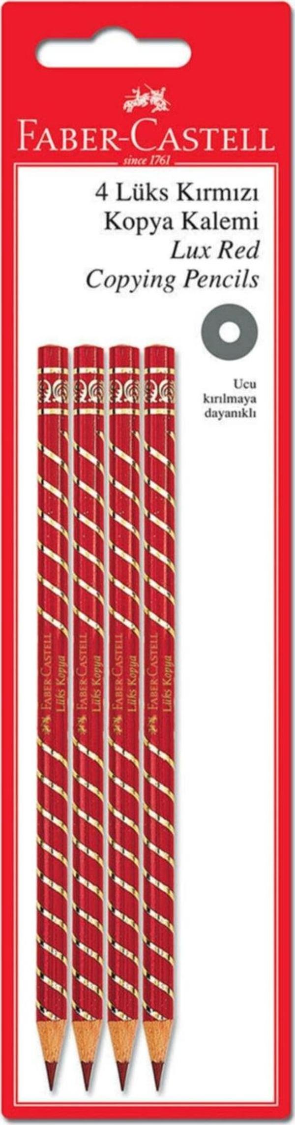 Faber-Castell 4'Lüks Kırmızı Kopya Kalemi - Image 1