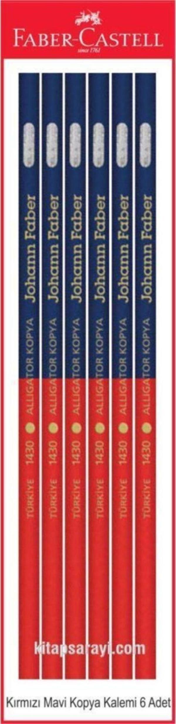 Faber-Castell Kırmızı Mavi Kopya Kalemi 6 Adet - Image 1