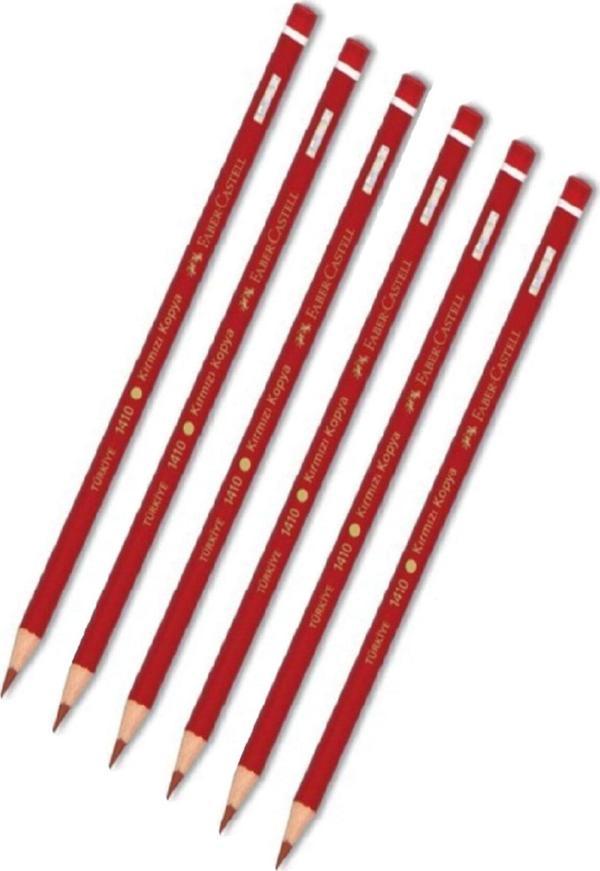 Faber-Castell Kırmızı Kalem Kopya 6 Lı Başlık Kalemi - Image 1