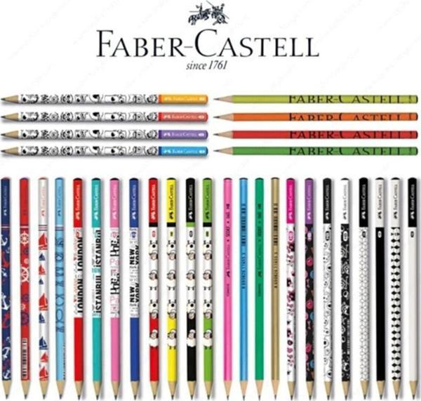 Faber-Castell Karışık Kurşun Kalem 12 Adet Silgili - Image 1