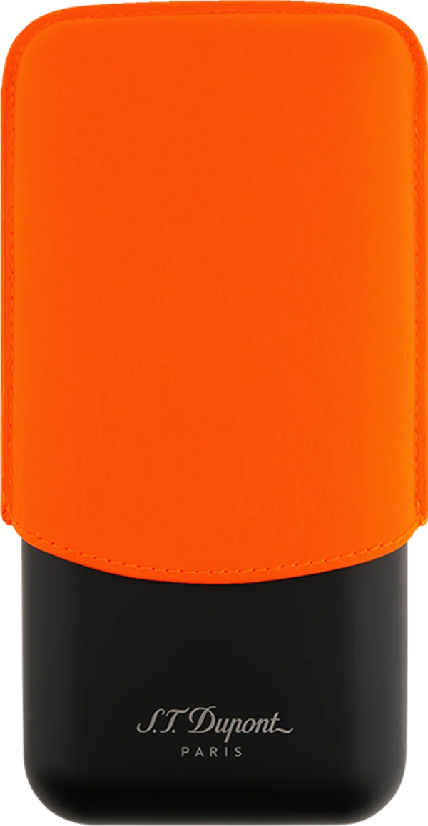 S.T. Dupont Siyah-Turuncu Üçlü Puro Kılıfı 183419 - Image 1