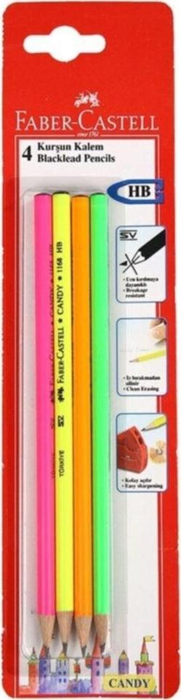 Faber-Castell Candy Kurşun Kalem 4 Lü - Image 1