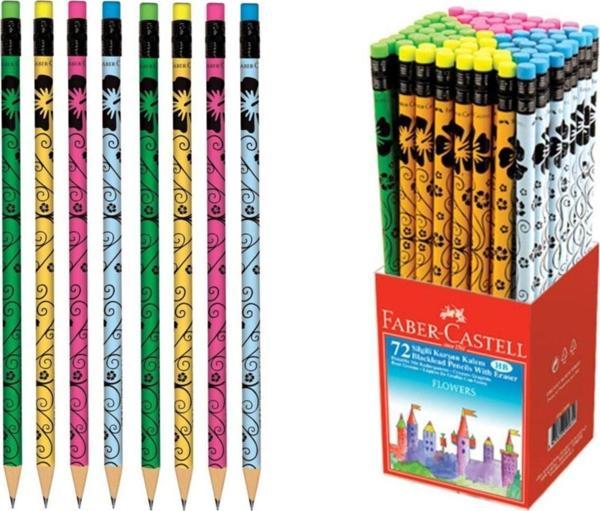 Faber-Castell L Flowers Silgili Kurşun Kalem 72 Adet - Image 1
