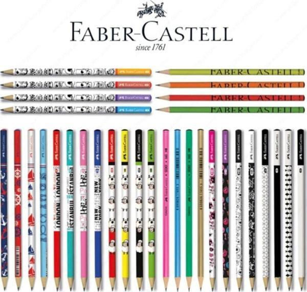 Faber-Castell Lüx Mercanlı Karışık Yuvarlak Kurşun Kalem 12 Adet - Image 1