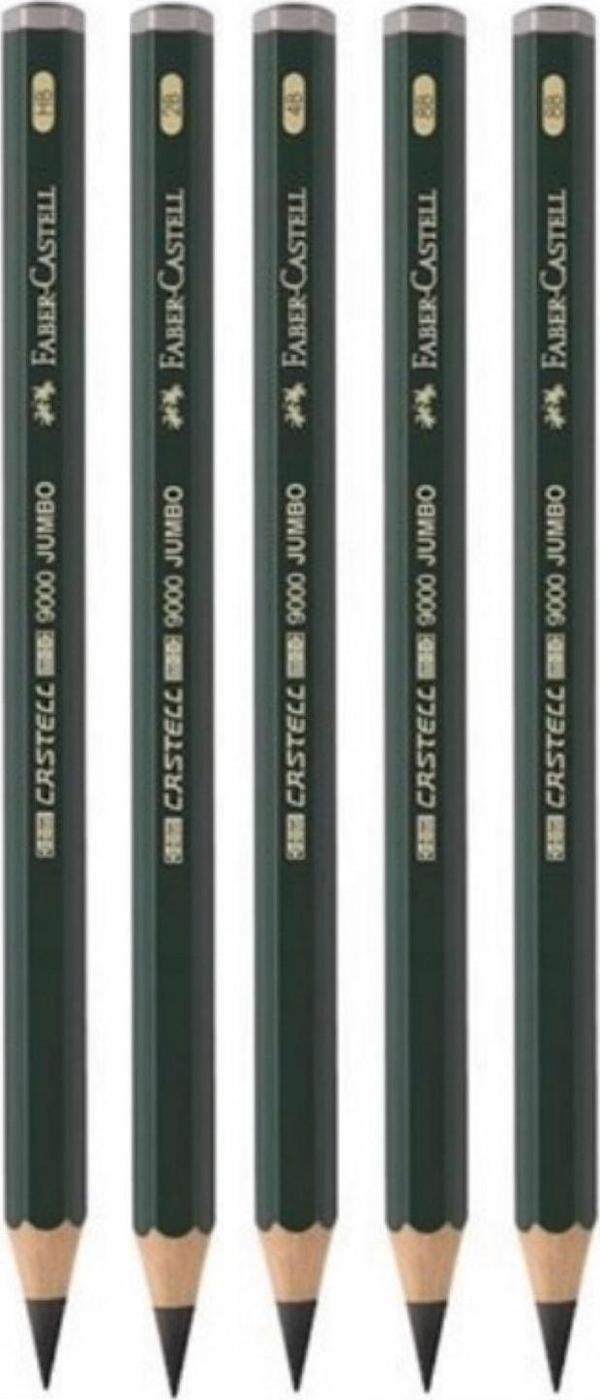 Faber-Castell Resim Kalemi 5Li Set Premium Jumbo Boy 9000 Serisi - Image 1