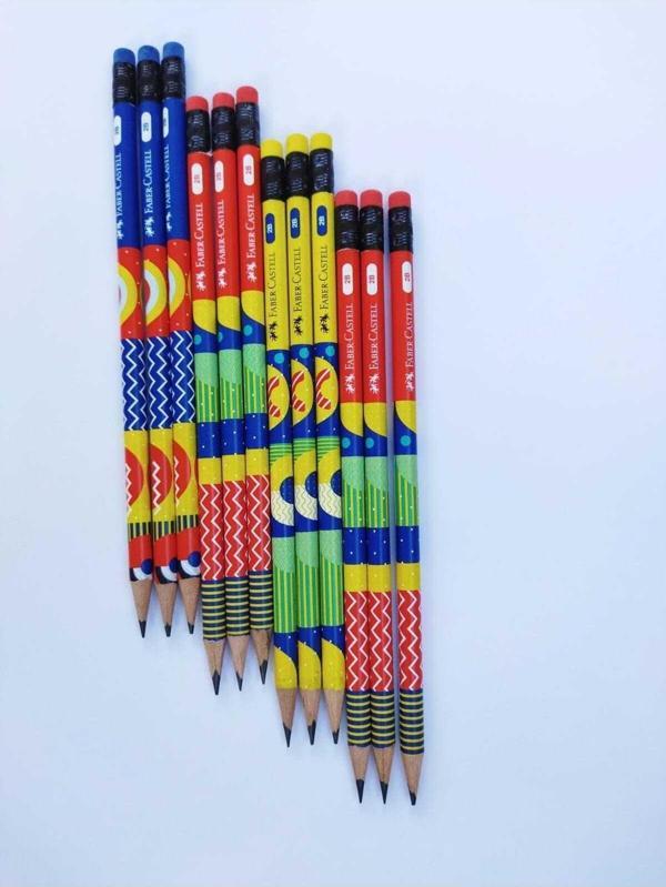 Faber-Castell Pattern Silgili Kurşun Kalem 2B 12 Adet - Image 1