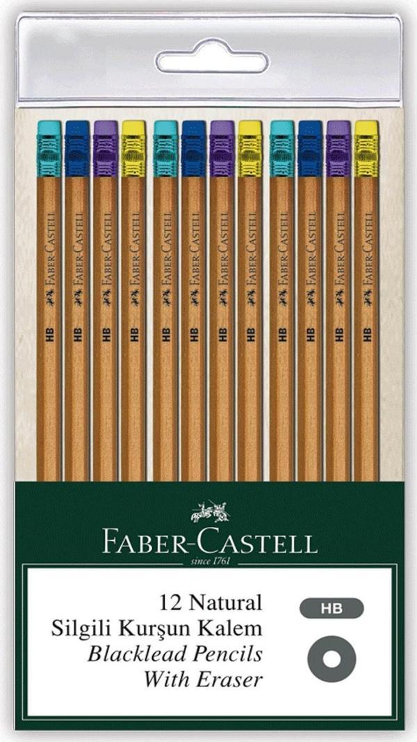 Faber-Castell Natural Silgili Kurşun Kalem 12Li - Image 1