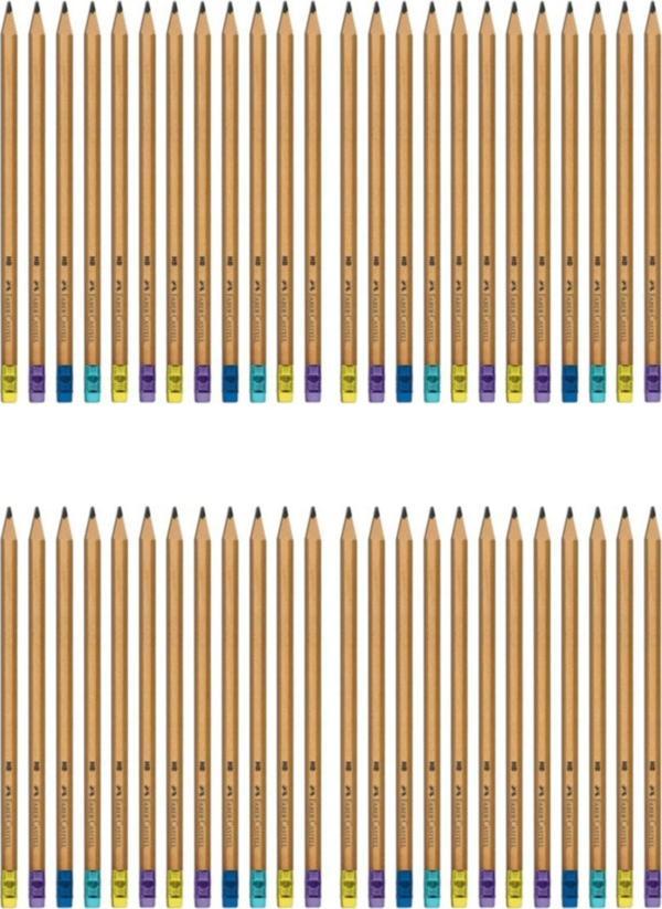 Faber-Castell Natural Silgili Kalem Kırtasiye Okul Lisanslı Kalem 48 Adet 2022 Yeni Tasarım - Image 1