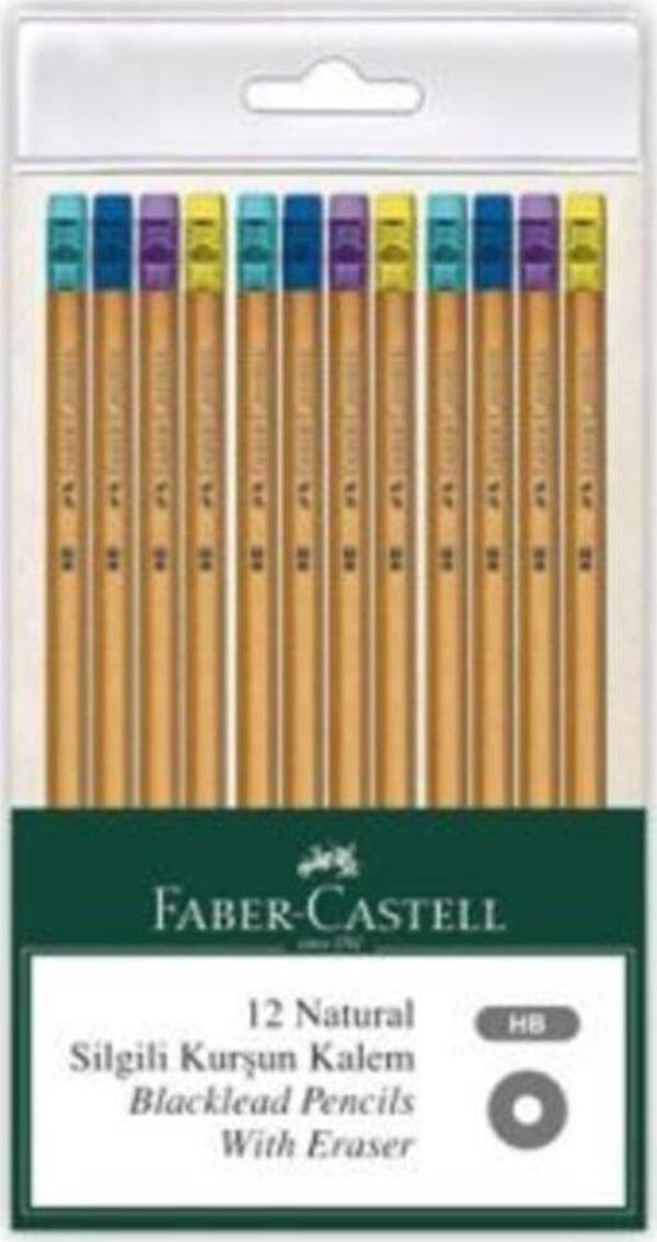 Faber-Castell Natural Silgili Kurşun Kalem 12Li - Image 1