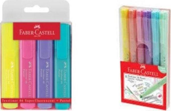 Faber-Castell Textliner 38 Pastel Fosforlu Kalem Ve Textliner 46 Pastel Fosforlu Kalem - Image 1