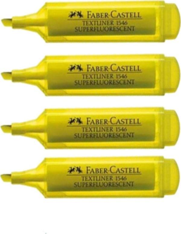 Faber-Castell 4Lü Şeffaf Gövde Sarı Fosforlu Kalem Seti Set-0024 - Image 1