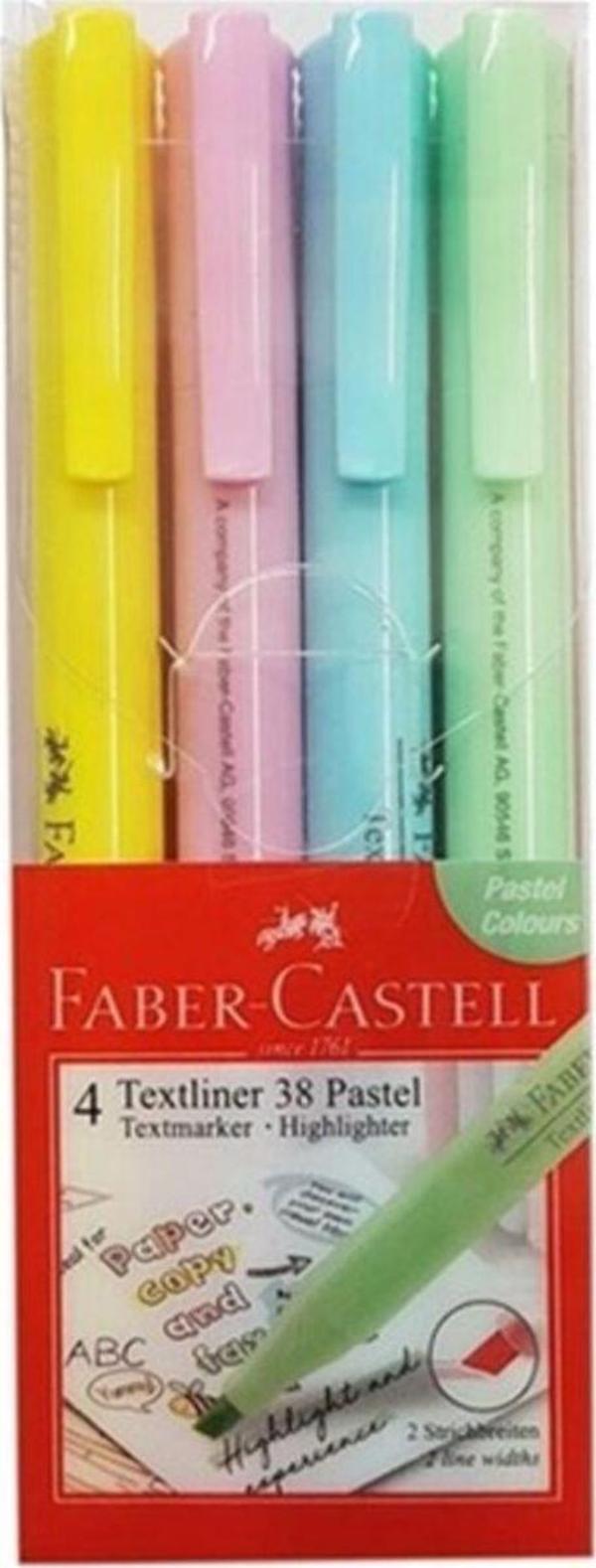Faber-Castell 38 Kalem Tipi 4'Lü Fosforlu Kalem Seti - Image 1