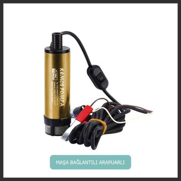 Kemos Delice 12 Volt Alüminyum Dalgıç Tipi Sıvı Aktarma Pompası (Filtreli+Arapuar) - Image 1
