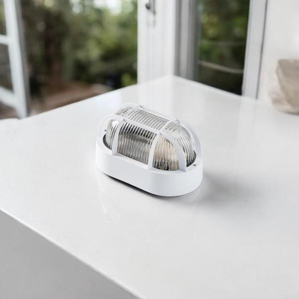Cam Duvar Tavan Lambası Oval Beyaz Ip44 - Image 1