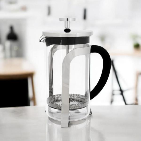 French Press Kahve Ve Çay Demleme Makinesı 600 ML Gri French Press - Image 1