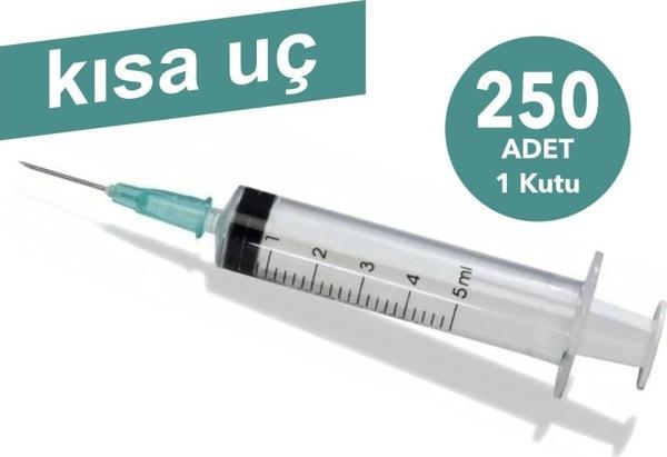 Genject 5cc Enjektör 3P (21G/16mm) Kısa İğneli Yeşil 250'li Kutu - Image 1