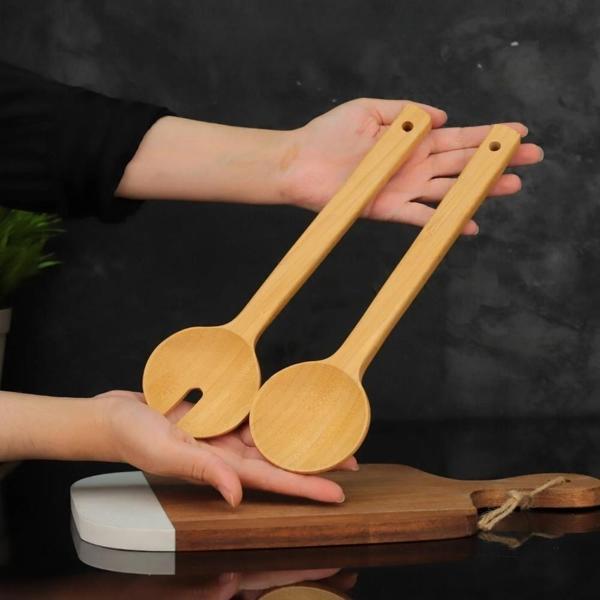 Mien Dayanıklı Bambu 2’li Salata Kaşığı 7B41 - Image 1