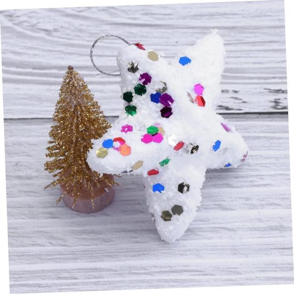 Yıllbaşı Çam Ağacı Süsü Karlı Yıldız Strafor Noel Ağacı Süsü 6 Lı 5 cm - Image 1
