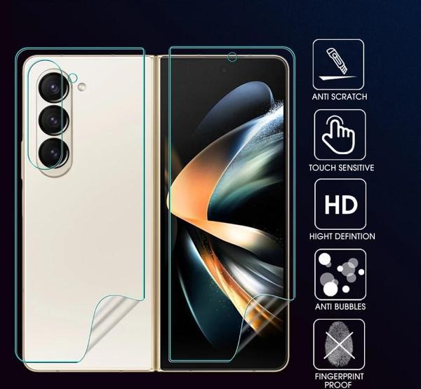 Samsung Galaxy Z Fold 6 Premium Ön+Arka Body Şeffaf Ultra koruyucu Nano Jelatin - Image 1