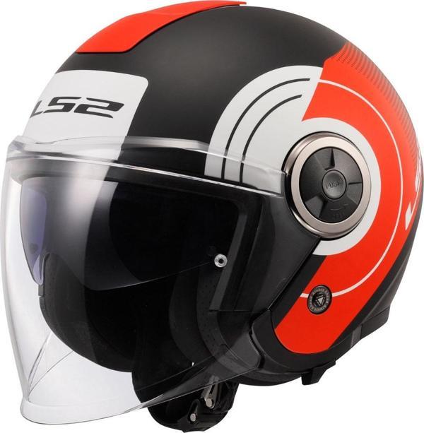 Ls2 Classy Dısko Yarım Kask Mat Siyah-kırmızı-beyaz SMALL - Image 1