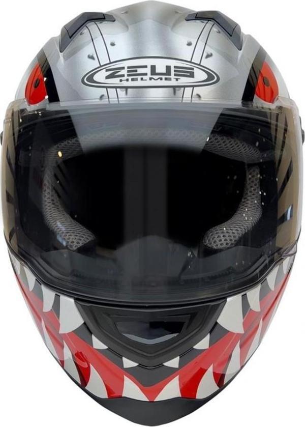 Zeus Zs-811a Al-38 Kapalı Kask Gümüş-siyah SMALL - Image 1