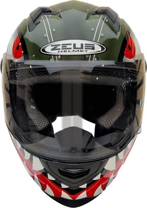 Zeus Zs-811a G30 Al38 Kapalı Kask Yeşil-gümüş LARGE - Image 1