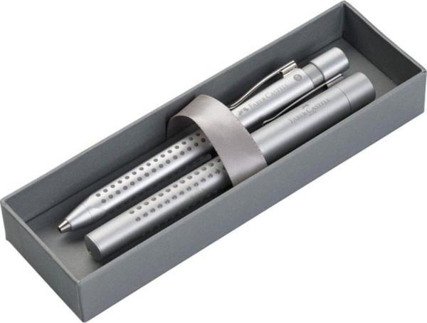 Faber-Castell Takım Kalem Dolma Kalem + Tükenmez Kalem Grip 2011 Gümüş 14 09 81 - Image 1