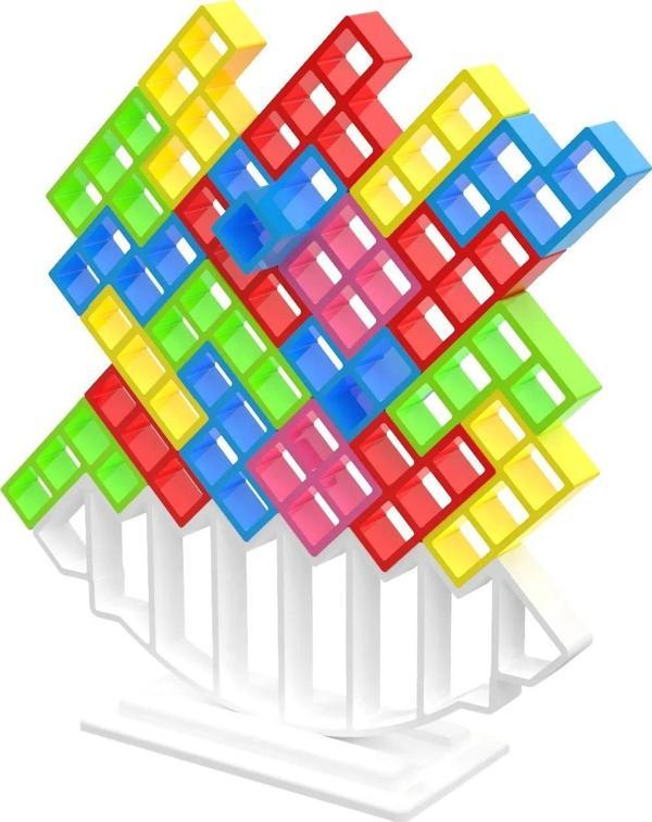 Tetra Kule Denge Oyuncağı Eğitici Kutu Oyuncak Tetris Kule Tetra Tower - Image 1