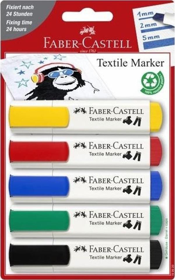 Faber-Castell Tekstil Markörü Klasik 5 Li 401595200 Kategori: Fosforlu Kalemler - Image 1