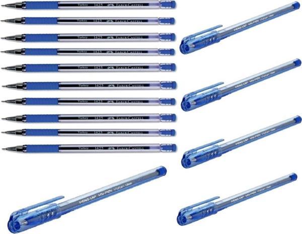 Faber-Castell 10 Lu 1425 Mavi Tükenmez Kalem ( Iğne Uçlu ) Pensan My-Pen 1.0 5 Tane - Image 1