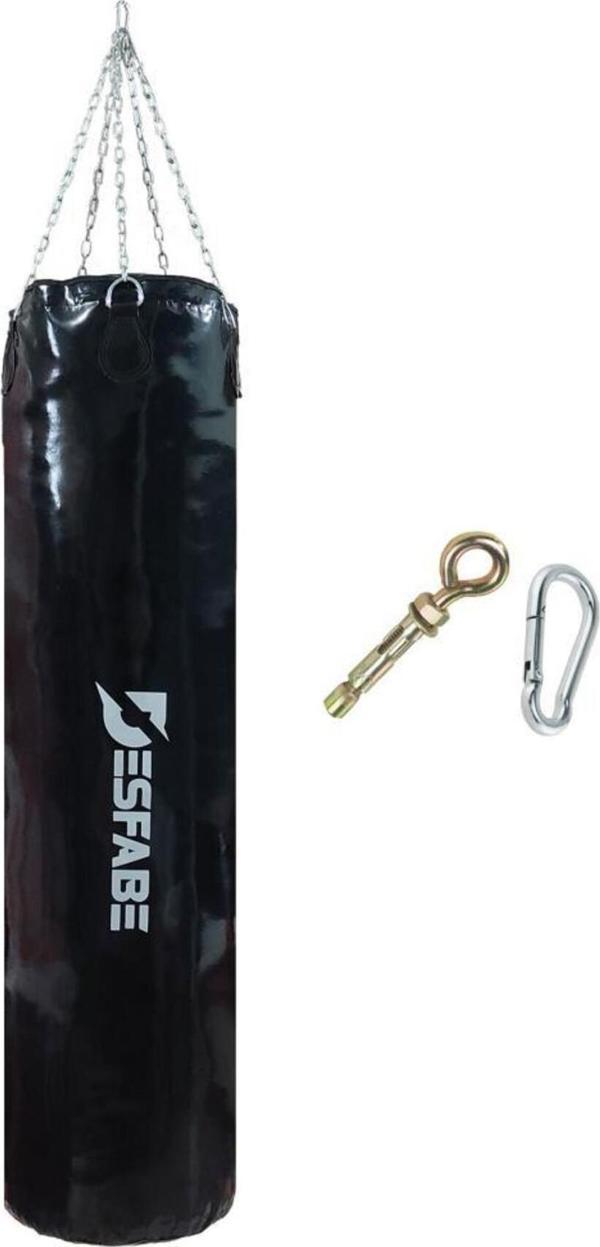 Desfabe Boxing Star 180X38 Cm Zincirli Boks Kum Torbası Siyah Askı Aparatı - Image 1