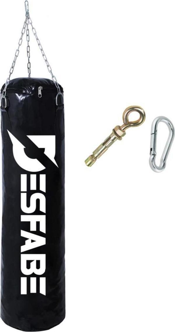 Desfabe Boxing Star 70X25 Cm Zincirli Boks Kum Torbası Siyah Askı Aparatı - Image 1