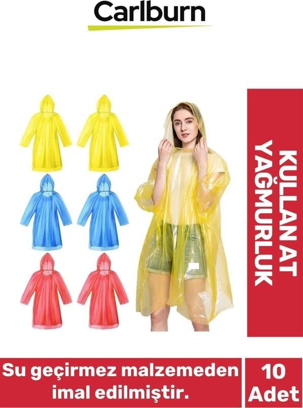 Özel Üretim Kullan At Su Geçirmez Sızdırmaz 0,2mm Kalınlık Tek Kullanımlık 10 Adet Yağmurluk - Image 1