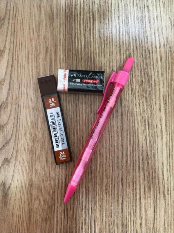 Faber-Castell Tri Click Uçlu Kalem Silgi Uç Seti 0,5 Mm Pembe - Image 1
