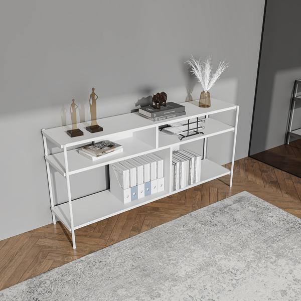 Lagomood Ella Ofis Dolabı Beyaz  140x30x68 - Image 1