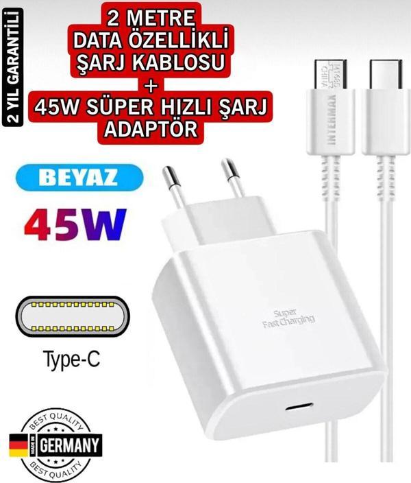 Samsung Uyumlu 45watt Type-c To Type-c Hızlı Şarj Aleti Cihazı 2m Data Kablo - Image 1