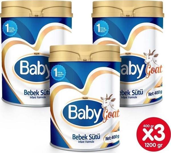 Baby Goat  1 Keçi Sütü Bazlı Bebek Sütü 400  gr x 3 Adet - Image 1