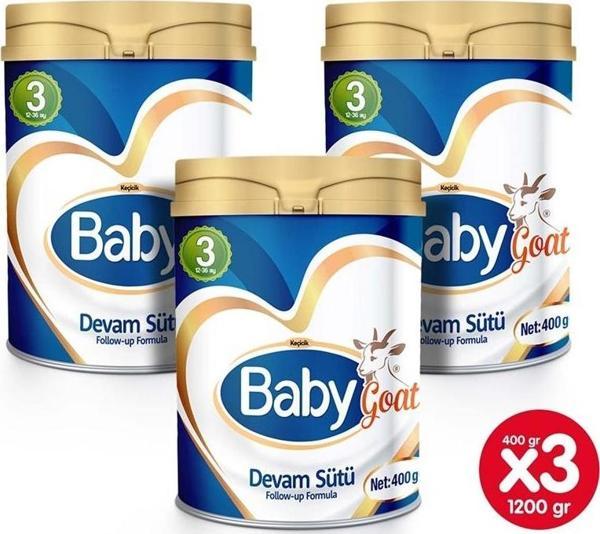 Baby Goat 3 Keçi Sütü Bazlı Devam Sütü 400  gr x 3 Adet - Image 1