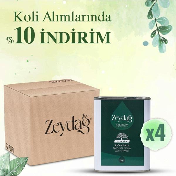 Zeydağ Lezzet Şöleni 2 Lt Soğuk Sıkım Naturel Sızma Zeytinyağı 4'Lü Koli - Image 1