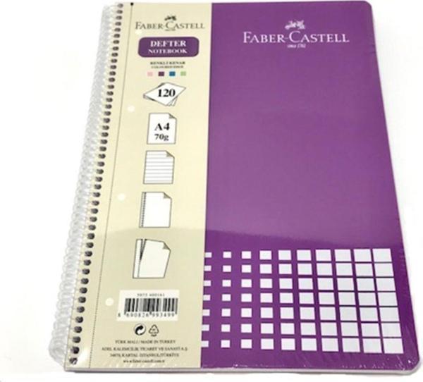 Faber-Castell Pp Kapak A4 70Gr 120 Yp Mor Çizgili Defter - Image 1
